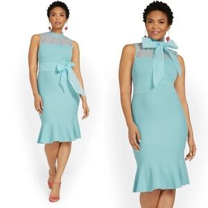 New York & Company / NWT Bow-Neck Trumpet-Hem Sweater Dress